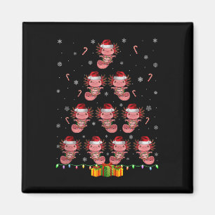 Axolotl Weihnachtsmannmütze Xmas Lights Männer Wei Magnet