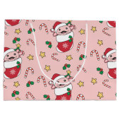 Axolotl Weihnachtsschnee Wintertiere Axolotls Große Geschenktüte (Rückseite)