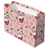 Axolotl Weihnachtsschnee Wintertiere Axolotls Große Geschenktüte (Rückseite Schrägansicht)