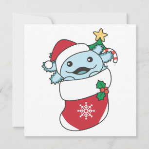 Axolotl Weihnachtsschnee Wintertiere Axolotls Hol Feiertagskarte