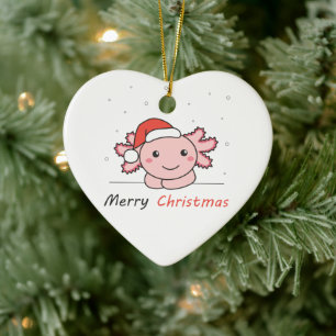 Axolotl Weihnachtsschnee Wintertiere Axolotls Keramik Ornament