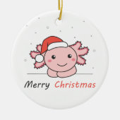 Axolotl Weihnachtsschnee Wintertiere Axolotls Keramik Ornament (Vorne)