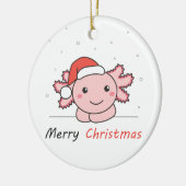 Axolotl Weihnachtsschnee Wintertiere Axolotls Keramik Ornament (Links)