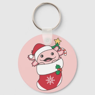 Axolotl Weihnachtsschnee Wintertiere Axolotls Schl Schlüsselanhänger