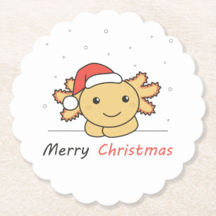 Axolotl Weihnachtsschnee Wintertiere Axolotls Untersetzer