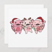 Axolotl Weihnachtstiere Sweet Axolotls Einladung (Vorne/Hinten)