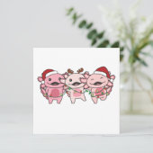 Axolotl Weihnachtstiere Sweet Axolotls Einladung (Stehend Vorderseite)