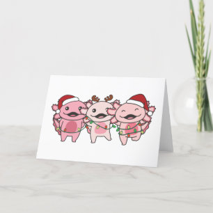 Axolotl Weihnachtstiere Sweet Axolotls Feiertagskarte