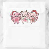 Axolotl Weihnachtstiere Sweet Axolotls Rechteckiger Aufkleber (Tasche)