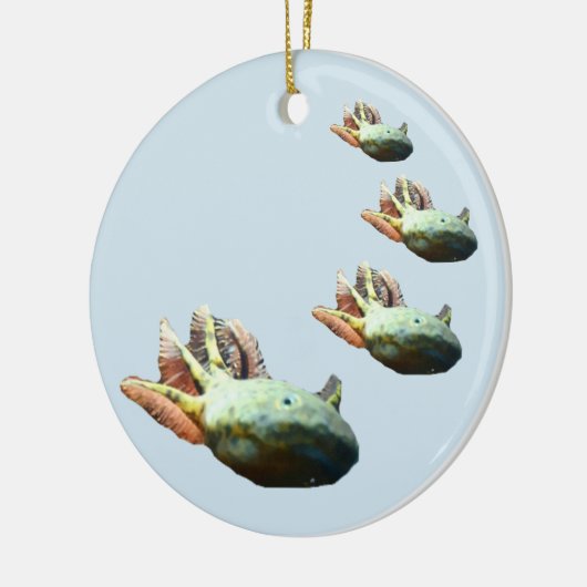 AXOLOTL Weihnachtsverzierung Keramik Ornament (Links)