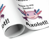 Axolotl Wie ist mein Lächeln lustig Axolotl Geschenkpapier (Rolleneckpunkt)