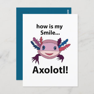 Axolotl Wie ist mein Lächeln lustig Axolotl Postkarte