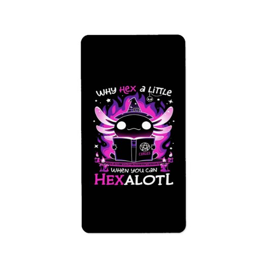 Axolotl Witching Hour - Salamandre Adressaufkleber (Vorne)