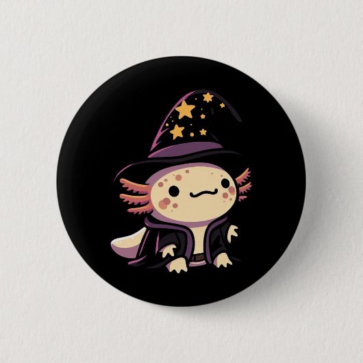 Axolotl Wizard - Fantasy Pet Button (Vorderseite)