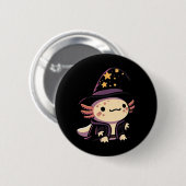 Axolotl Wizard - Fantasy Pet Button (Vorne & Hinten)