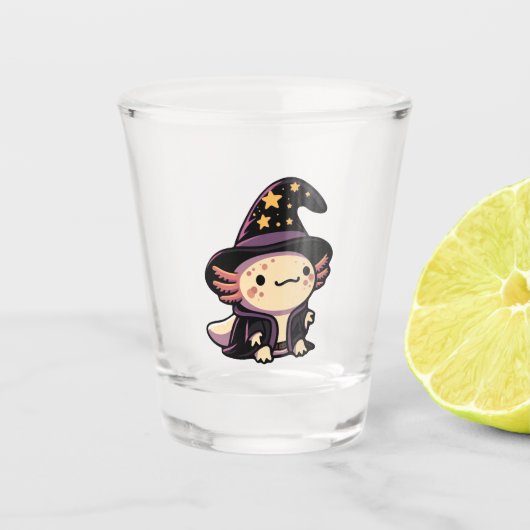 Axolotl Wizard - Fantasy Pet Schnapsglas (Vorderseite)