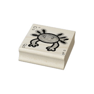 Axolotl Wood Art Briefmarke Gummistempel