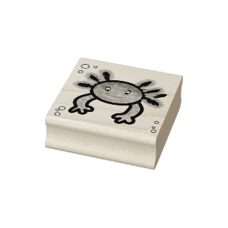 Axolotl Wood Art Briefmarke Gummistempel