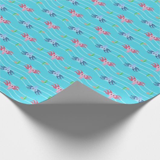 Axolotl Wrapping Paper Flat Sheet Set 3 Geschenkpapier (Ecke)