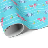 Axolotl Wrapping Paper Flat Sheet Set 3 Geschenkpapier (Rolleneckpunkt)