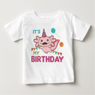 Axolotl wünscht es ist mein Niedlicher Geburtstag  Baby T-shirt