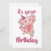 Axolotl wünscht Ihnen alles Gute zum Geburtstag Einladung (Vorne/Hinten)