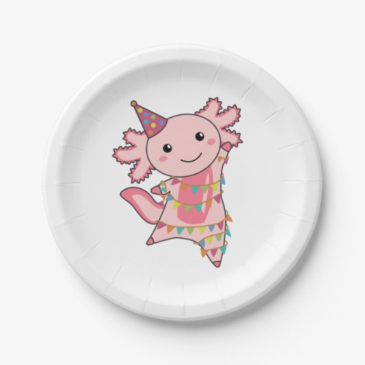 Axolotl wünscht Ihnen alles Gute zum Geburtstag Pappteller (Vorderseite)