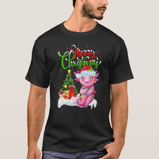 Axolotl Xmas Decorations Santa Axolotl Christmas T-Shirt (Vorderseite)