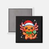 Axolotl Xmas Hat Santa Cute Funny Christmas Pajama Magnet (Vorderseite/Rückseite)
