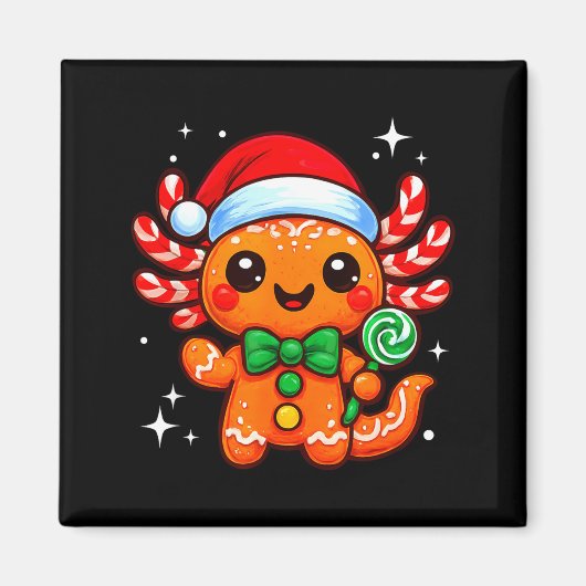 Axolotl Xmas Hat Santa Cute Funny Christmas Pajama Magnet (Vorne)