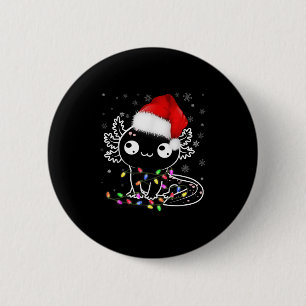 Axolotl Xmas Hat Santa Tree Niedlich Weihnachten P Button