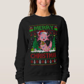 Axolotl Xmas Tree Lights Ugly Santa Axolotl Chri Sweatshirt (Vorderseite)