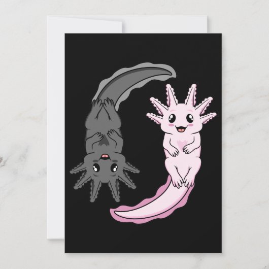 Axolotl Yin Yang Kawaii Animal Axolotls Lover Owne Einladung (Vorderseite)