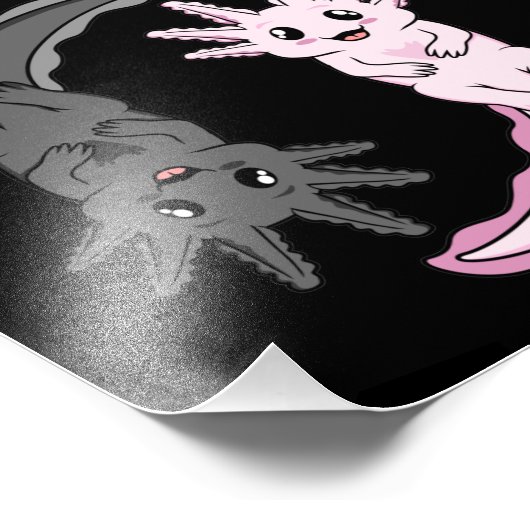 Axolotl Yin Yang Kawaii Animal Axolotls Lover Owne Fotodruck (Ecke)