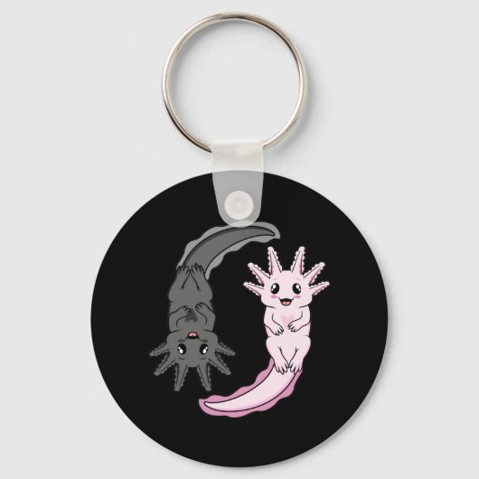 Axolotl Yin Yang Kawaii Animal Axolotls Lover Owne Schlüsselanhänger (Vorderseite)