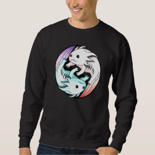 Axolotl Yin Yang Niedlich mexikanisch Walking Fish Sweatshirt