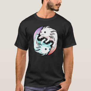 Axolotl Yin Yang Niedlich mexikanisch Walking Fish T-Shirt