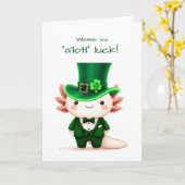 Axolotl zum St. Patrick's Day verkleidet Karte (Gelbe Blume)