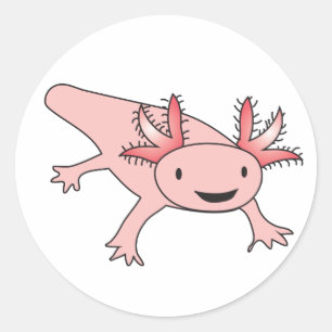 Axolotlniedlicher Salamander Runder Aufkleber