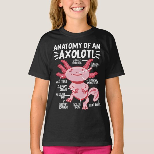 Axolotls Anatomy Of An Axolotl Kawaii T-Shirt (Vorderseite)