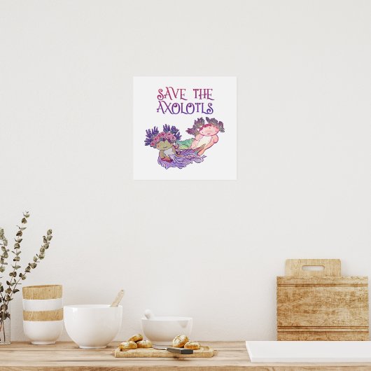 Axolotls, Axolotl, Salamander Poster gerettet (Küche)
