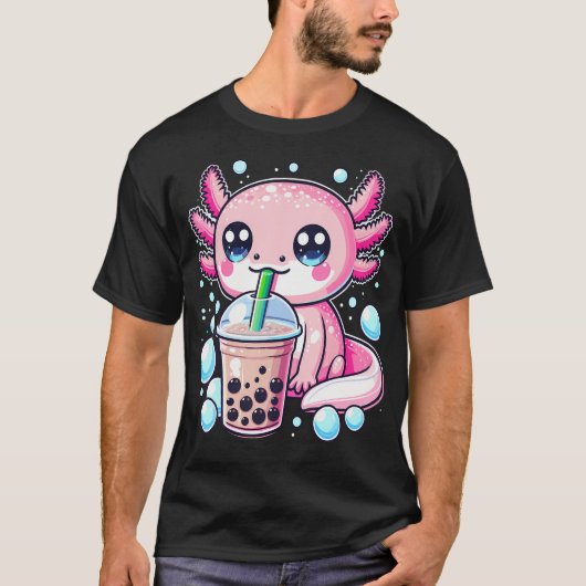 Axolotls Bubble Boba Tee Anime Süß Kawaii (Vorderseite)
