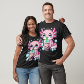 Axolotls Bubble Boba Tee Anime Süß Kawaii (Unisex)
