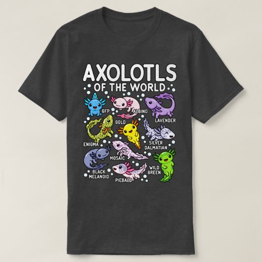 Axolotls der Welt Niedlich Kawaii Axolotl T-Shirt (Design vorne)