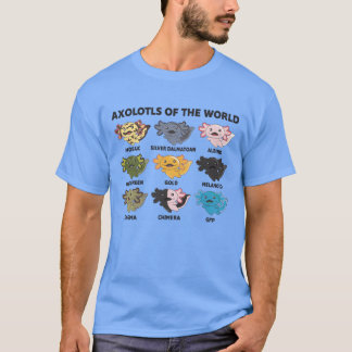 Axolotls der Welt Süße Tiere Kawaii Axolotl vin T-Shirt