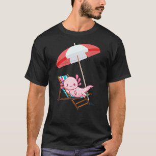 Axolotls Fisch Strandstuhl Weiß-Axolotl Echse Summ T-Shirt
