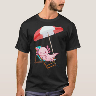Axolotls Fisch Strandstuhl Weiß-Axolotl Echse Summ T-Shirt