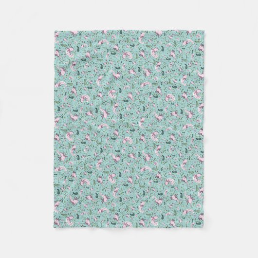 Axolotls in Blau Fleecedecke (Vorderseite)