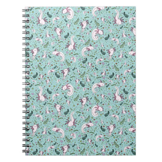 Axolotls in Blau Notizblock (Vorderseite)