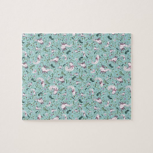 Axolotls in Blau Puzzle (Horizontal)